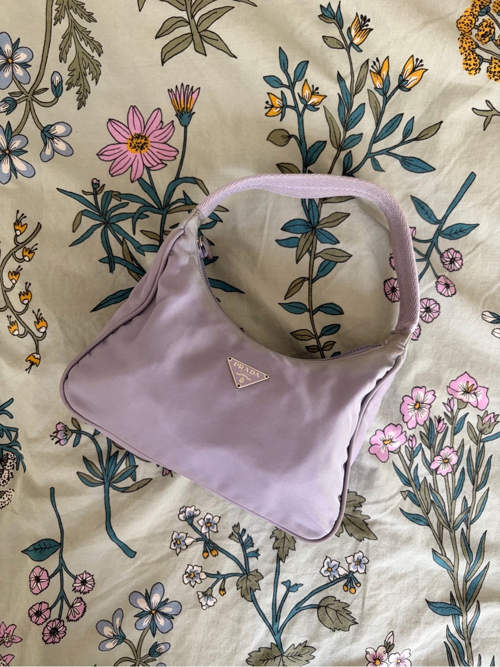 Vintage Prada Lilac Nylon Shoulder Bag